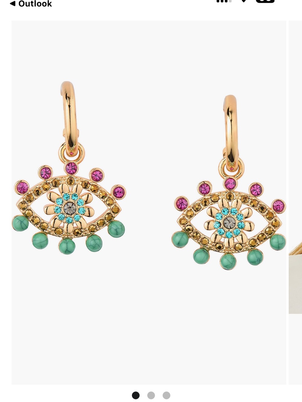 KURT GEIGER OF LONDON EVIL EYE DROP HUGGIE HOOK POST EARRING